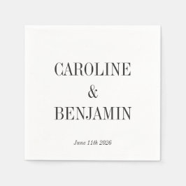 Servilleta De Papel Sencilla y elegante Boda personalizada de fondo bl