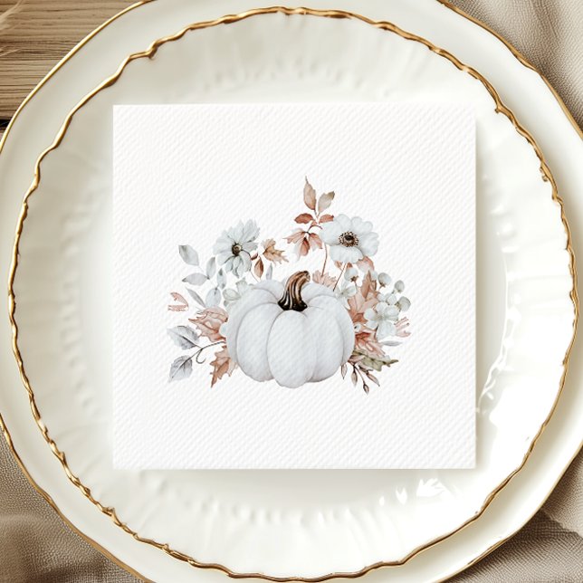 Servilleta De Papel Sencilla y elegante ducha de novia de calabaza bla (Subido por el creador)
