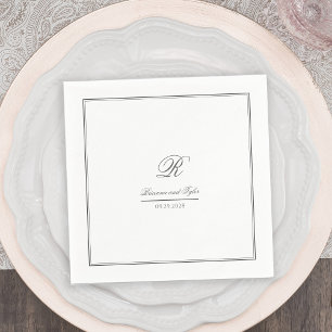 Servilleta De Papel Sencillamente Elegante Boda Clásico Monograma Napk