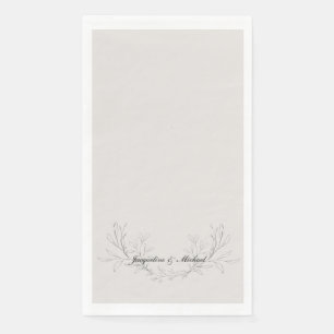 Servilleta De Papel Sencillamente elegante Boda de escritura crema