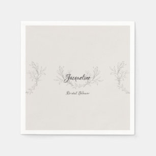 Servilleta De Papel Sencillamente Elegante Script Neutral Bridal Showe