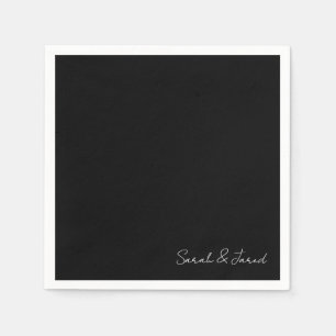 Servilleta De Papel Sencillamente Elegante Script Nombres Cóctel Boda