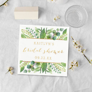 Servilleta De Papel Sencillamente Moda, vegetación y ducha dorada de n