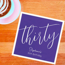 Servilleta De Papel Sencillamente moderno guión morado 30 Fiesta de cu