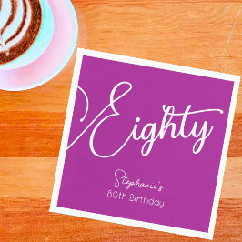 Servilleta De Papel Sencillamente moderno guión oscuro rosado 80 cumpl