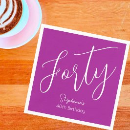 Servilleta De Papel Sencillamente moderno guión rosa oscuro 40 Fiesta 