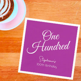 Servilleta De Papel Sencillamente moderno guión rosa oscuro centésimo 