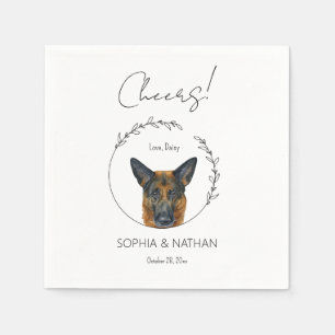 Servilleta De Papel Sencillas de cóctel de Boda Shepherd alemán simple