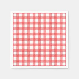Servilleta De Papel Sencillas de papel gingham para sandía simple
