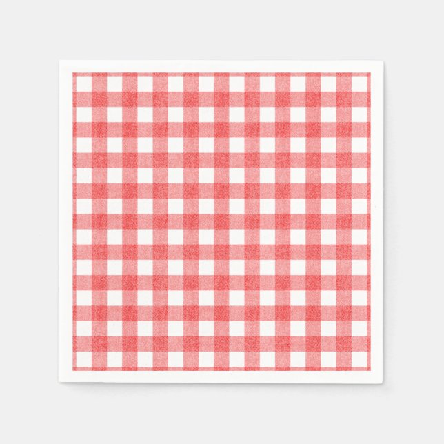 Servilleta De Papel Sencillas de papel gingham para sandía simple (Anverso)