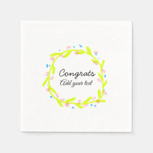 Servilleta De Papel Sencillas felicitaciones mínimas graduación añadir