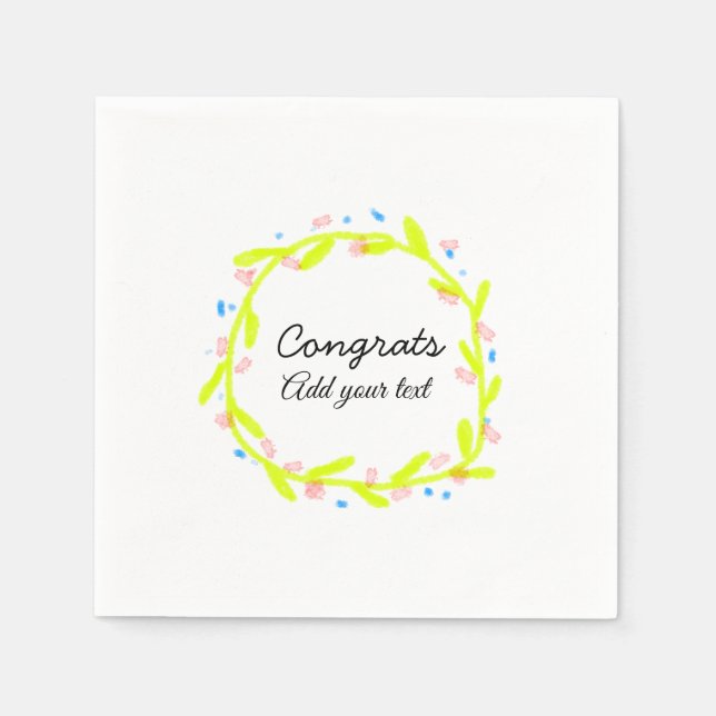 Servilleta De Papel Sencillas felicitaciones mínimas graduación añadir (Anverso)