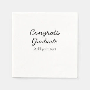 Servilleta De Papel Sencillas felicitaciones mínimas graduación añadir