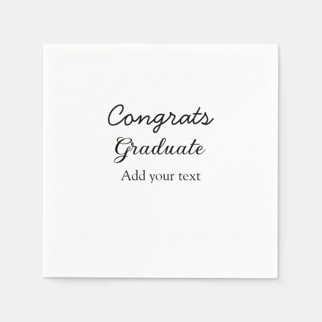 Servilleta De Papel Sencillas felicitaciones mínimas graduación añadir (Anverso)