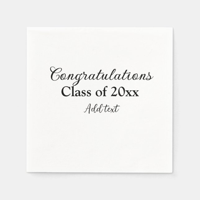 Servilleta De Papel Sencillas felicitaciones por graduación mínima aña (Anverso)