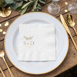 Servilleta De Papel Sencillas Monogramadas simples Bodas de oro