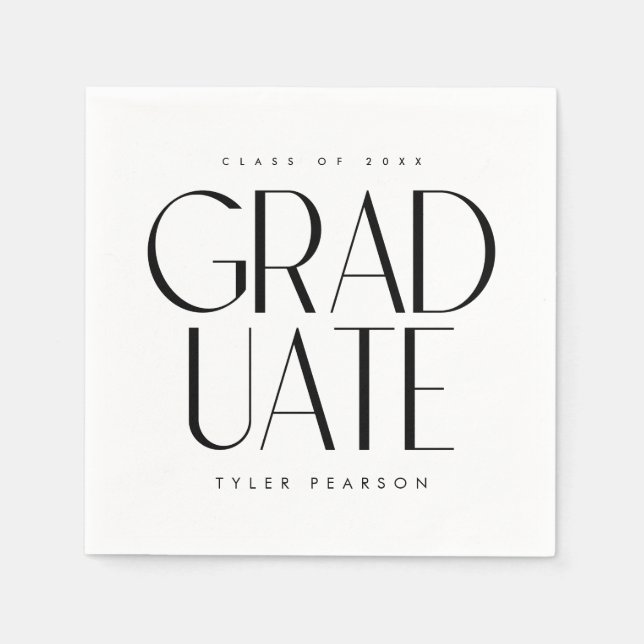 Servilleta De Papel Sencillas Nápoles del Partido de Graduación Blanca (Anverso)