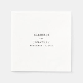 Servilleta De Papel Sencillas Nápoles simples de monograma blanco simp