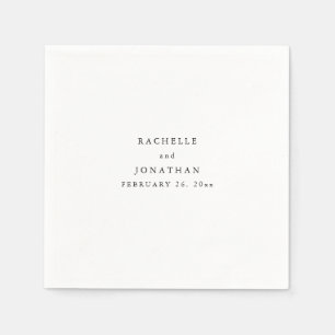 Servilleta De Papel Sencillas Nápoles simples de monograma blanco simp