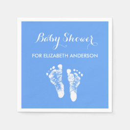 Servilleta De Papel Sencillo Blue Newprints Boy Baby Shower