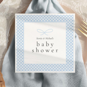 Servilleta De Papel Sencillo Bow Blue Plaid