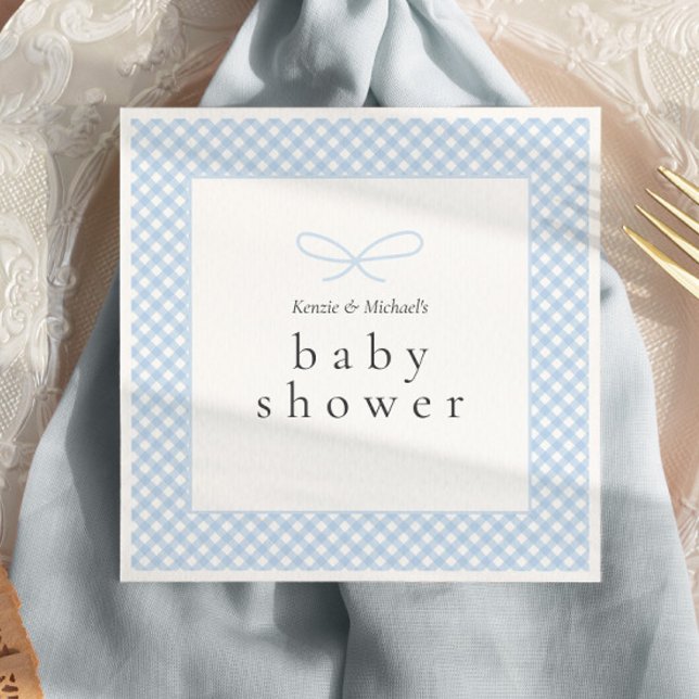 Servilleta De Papel Sencillo Bow Blue Plaid (Subido por el creador)