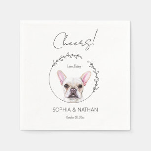 Servilleta De Papel Sencillo Bulldog francés Perro Boda Cocktail Napki