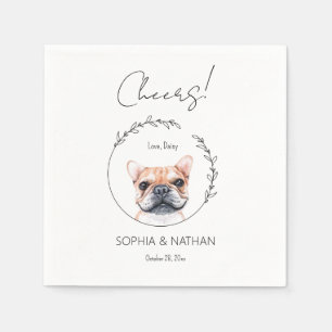 Servilleta De Papel Sencillo Bulldog francés Perro Boda Cocktail Napki