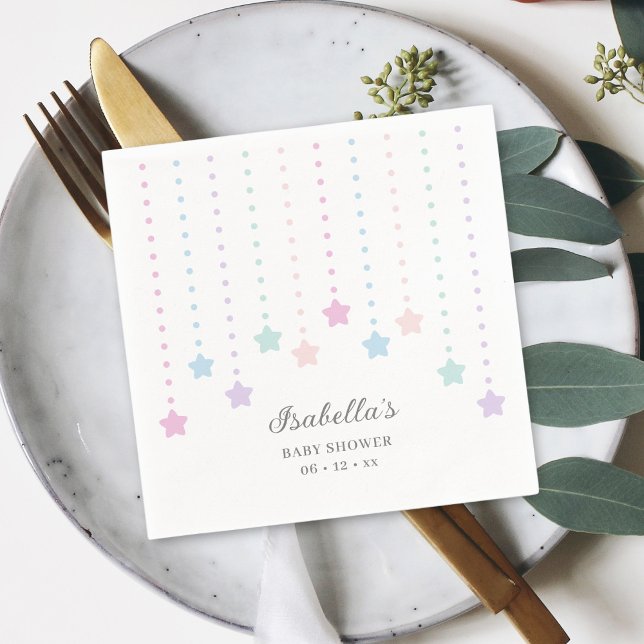 Servilleta De Papel Sencillo elegante Twinkle Little Stars Baby Shower (Subido por el creador)