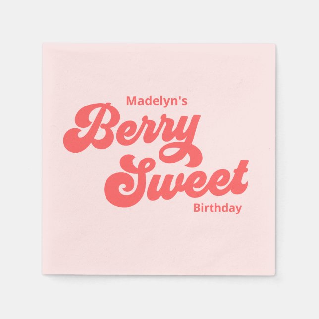 Servilleta De Papel Sencillo fresa Berry Sweet Birthday Summer (Anverso)