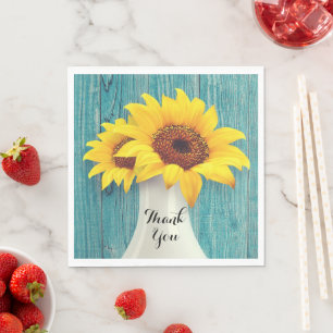Servilleta De Papel Sencillo Girasol Rústico Amarillo Gracias