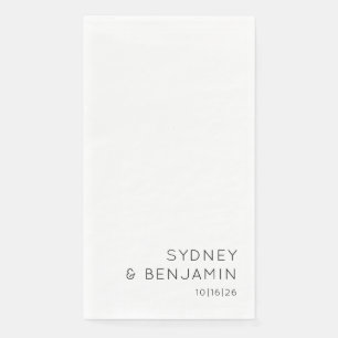 Servilleta De Papel Sencillo Moderno Minimalista Personalizado Boda Bl