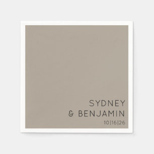 Servilleta De Papel Sencillo Moderno Minimalista Personalizado Taupe d