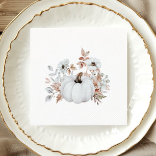 Servilleta De Papel Sencillo y elegante baby shower de calabaza blanca