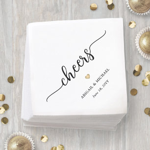 Servilleta De Papel Sencillo y elegante guión de vitoreo y Boda del co