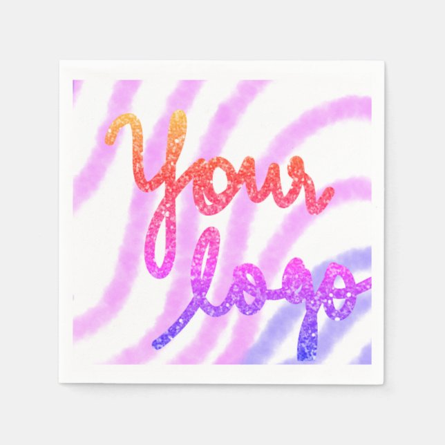 Servilleta De Papel Sencillo y elegante logo personalizado aquí compañ (Anverso)