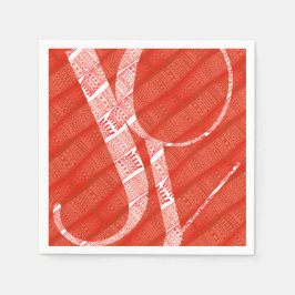 Servilleta De Papel Sencillo y moderno patrón rojo Navidad alegría