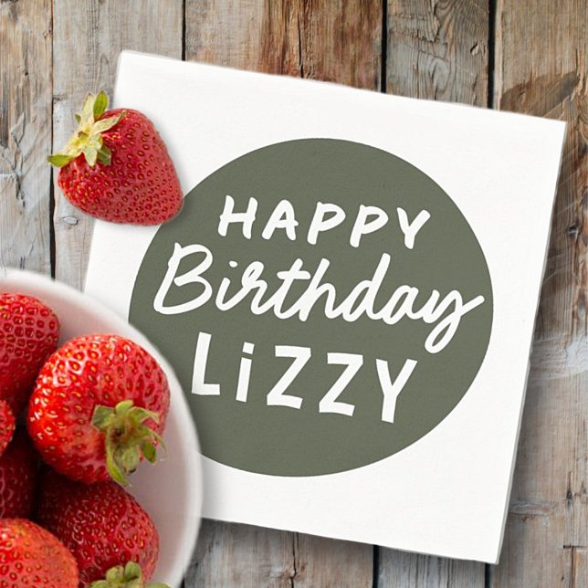 Servilleta De Papel Sencillo y moderno Personalizado Saludo de cumplea (Subido por el creador)