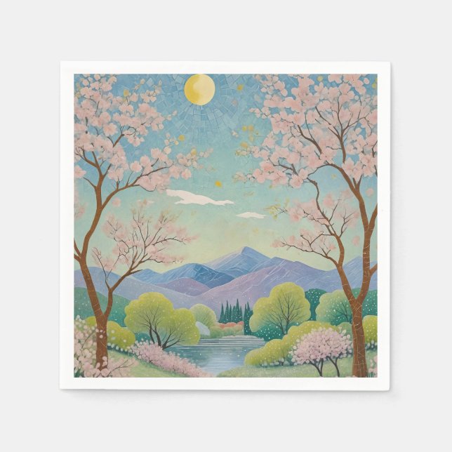 Servilleta De Papel Sendero Celestial de Primavera (Anverso)