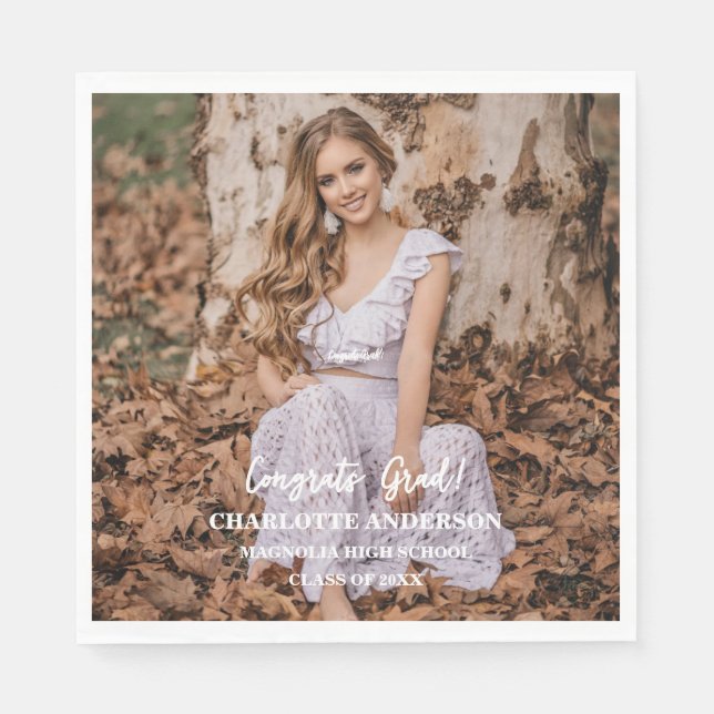 Servilleta De Papel Senior Congratulations Graduate Photo (Anverso)