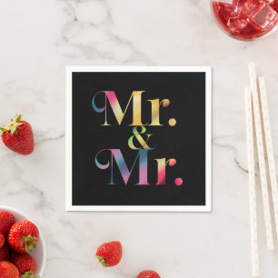 Servilleta De Papel Señor y Señor Fiesta de Soltero Gay Matrimonio Gay