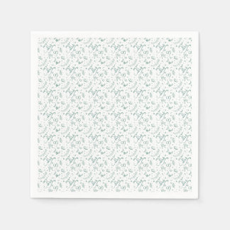 Servilleta De Papel Señor y señora dibujos lindos verde salvia