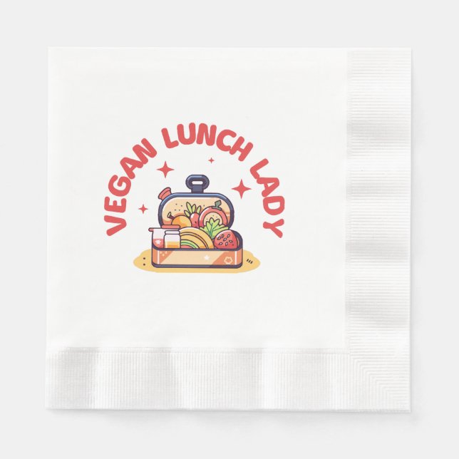 SERVILLETA DE PAPEL SEÑORA ALMUERZO VEGANO (Anverso)