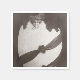 Servilleta De Papel Señora del Huevo de Pascua Vintage