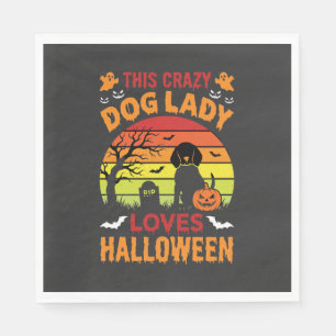 Servilleta De Papel Señora Perro Loco Ama Diseño Vintage de Halloween