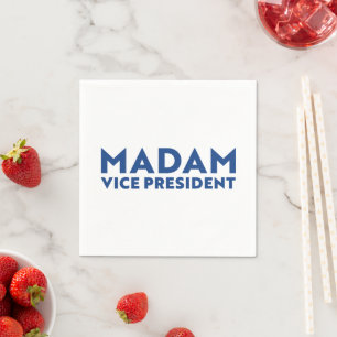 Servilleta De Papel Señora vicepresidenta, tipografía moderna azul bla