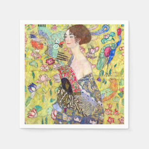 Servilleta De Papel Señora With Fan Painting