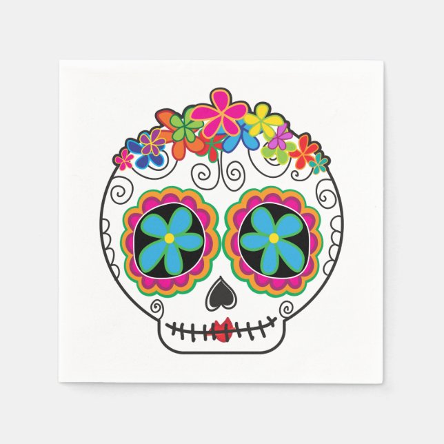 Servilleta De Papel Señorita Calavera (Anverso)
