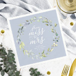 Servilleta De Papel Señorita educada con la señora Greenery Eucalyptus<br><div class="desc">Corta Miss a la Sra. Greenery Eucalyptus Bridal Shower Napkins</div>