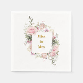 Servilleta De Papel Señorita Rosas Rosadas de la Ducha Bridal a la Sra